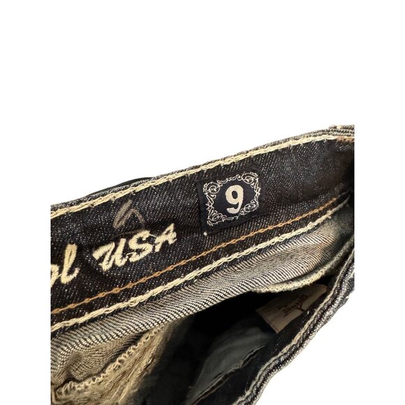 LA Idol USA Womens Embellished capri Jeans Size 9 Mid Rise Rhinestone Pockets Co - Picture 6 of 9